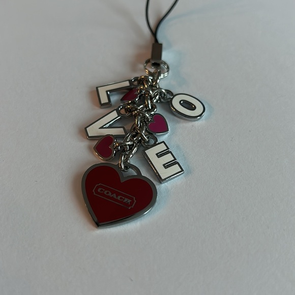 NWOT COACH Vintage Red Pink Enamel Heart
LOVE Lanyard Keychain Fob - Picture 5 of 10